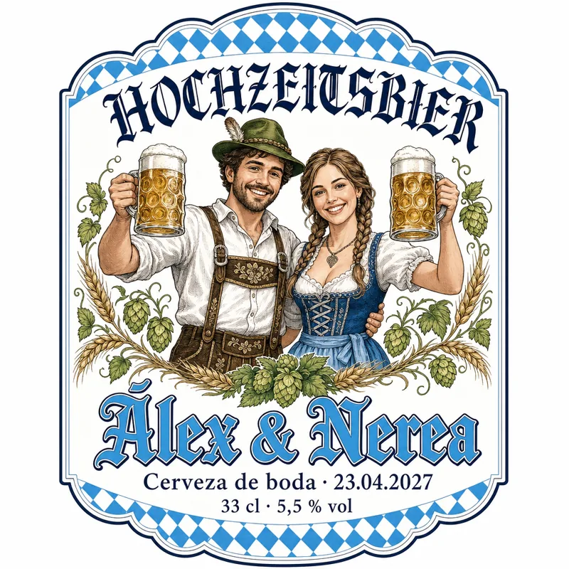 Etiqueta de cerveza personalizada Bávara