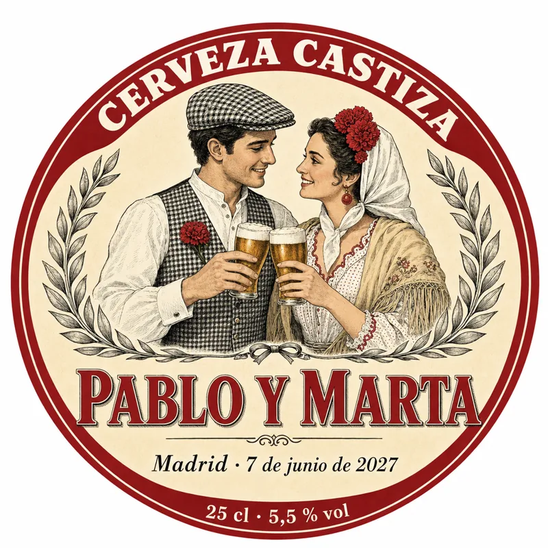 Etiqueta de cerveza personalizada Castiza