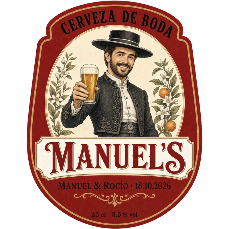 Etiqueta de cerveza personalizada Clásica Roja