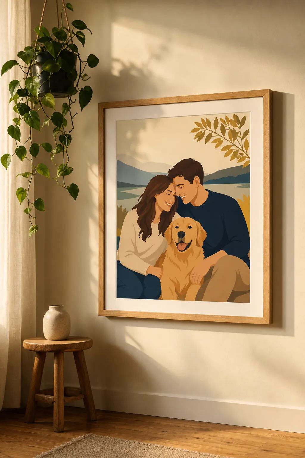 Ilustración personalizada para mamá y papá